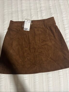 H&M Brown Corduroy Mini Skirt